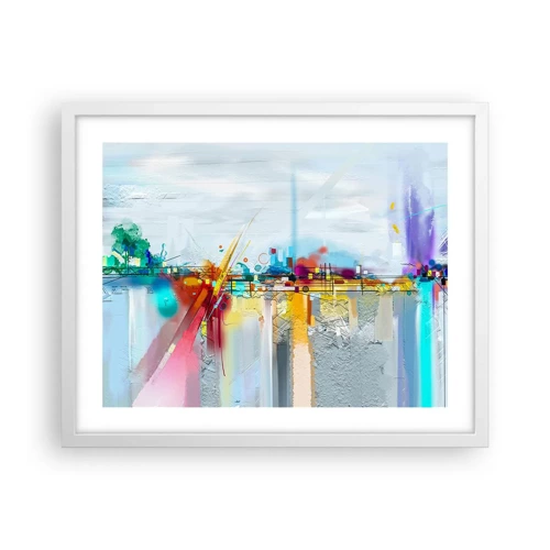 Plakát v bílém rámu - Most radosti nad řekou života - 50x40 cm