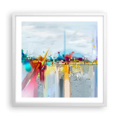 Plakát v bílém rámu - Most radosti nad řekou života - 50x50 cm