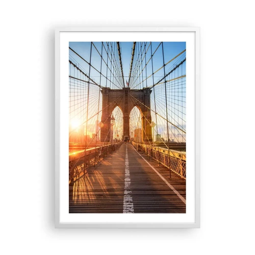Plakát v bílém rámu - Na zlatém mostě - 50x70 cm