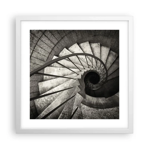 Plakát v bílém rámu - Nahoru po schodech, dolů po schodech - 40x40 cm