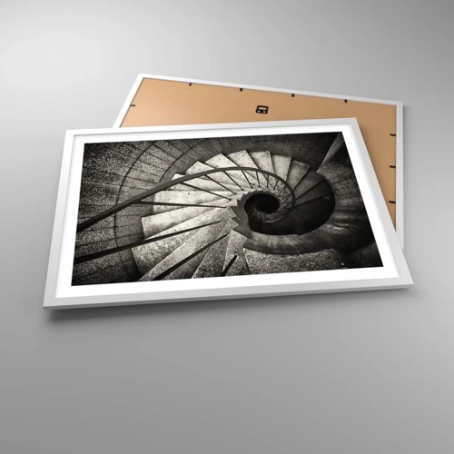Plakát v bílém rámu - Nahoru po schodech, dolů po schodech - 70x50 cm