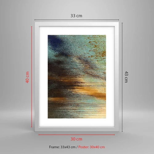 Plakát v bílém rámu - Nenáhodná barevná kompozice - 30x40 cm