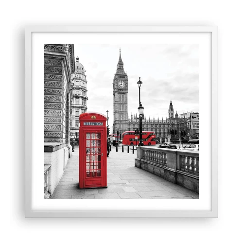 Plakát v bílém rámu - Nepochybně Londýn - 50x50 cm