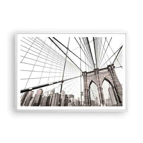 Plakát v bílém rámu - Newyorská katedrála - 100x70 cm