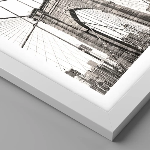 Plakát v bílém rámu - Newyorská katedrála - 50x70 cm