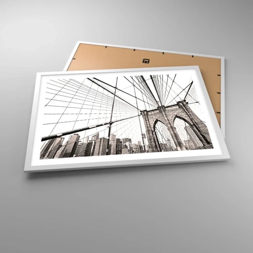 Plakát v bílém rámu - Newyorská katedrála - 70x50 cm