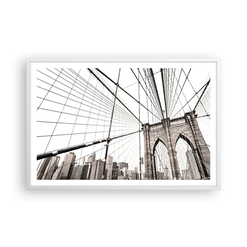 Plakát v bílém rámu - Newyorská katedrála - 91x61 cm