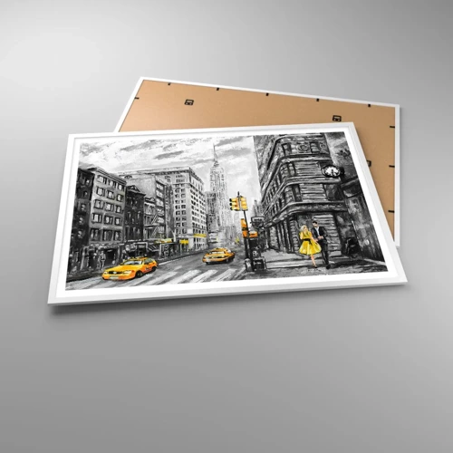 Plakát v bílém rámu - Newyorský příběh - 100x70 cm