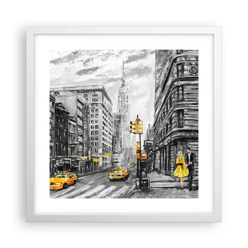 Plakát v bílém rámu - Newyorský příběh - 40x40 cm