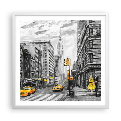 Plakát v bílém rámu - Newyorský příběh - 60x60 cm