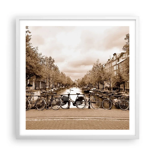 Plakát v bílém rámu - Nizozemské klima - 60x60 cm