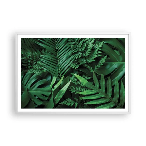 Plakát v bílém rámu - Objaté v zeleni - 100x70 cm