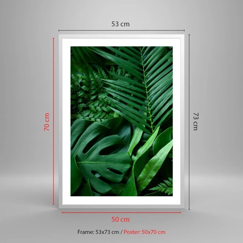 Plakát v bílém rámu - Objaté v zeleni - 50x70 cm