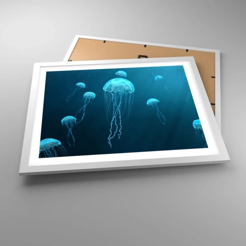 Plakát v bílém rámu - Oceánský tanec - 50x40 cm