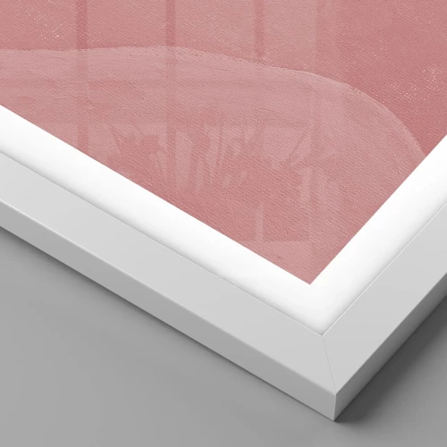 Plakát v bílém rámu - Organická kompozice v růžové - 40x30 cm