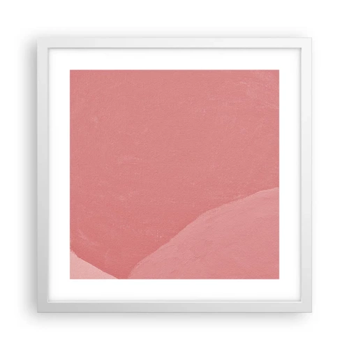Plakát v bílém rámu - Organická kompozice v růžové - 40x40 cm