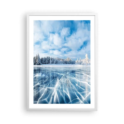 Plakát v bílém rámu - Oslnivý a krystalický pohled - 50x70 cm