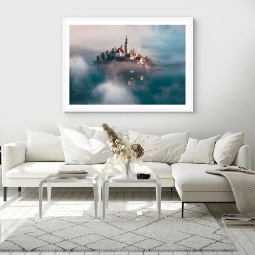Plakát v bílém rámu - Ostrov snů - 100x70 cm