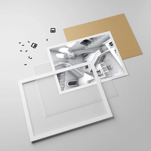 Plakát v bílém rámu - Paradoxy prostoru - 100x70 cm