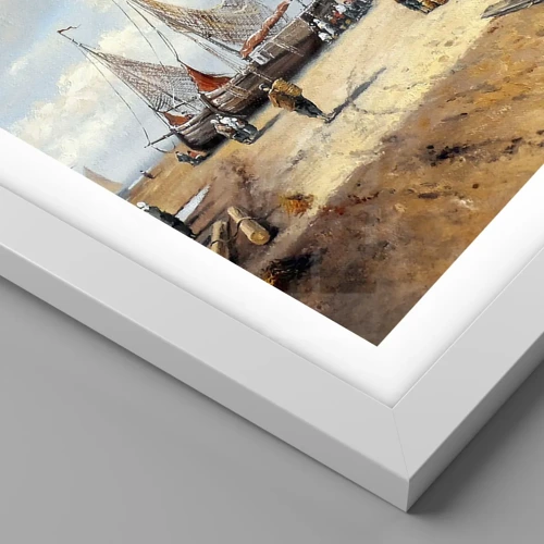 Plakát v bílém rámu - Po úspěšném rybolovu - 40x50 cm
