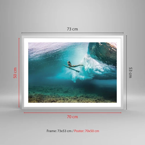 Plakát v bílém rámu - Podmořský svět - 70x50 cm