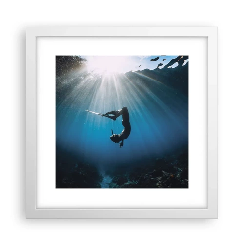 Plakát v bílém rámu - Podvodní tanec - 30x30 cm