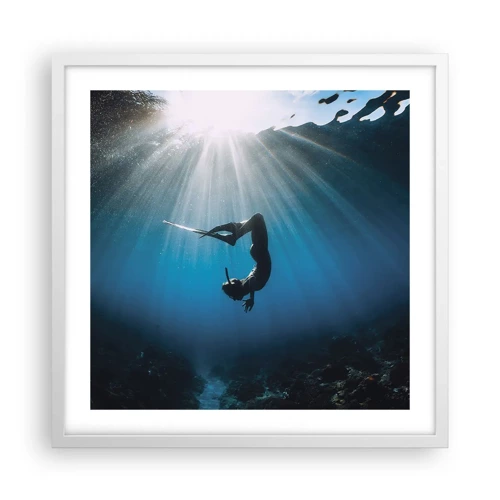 Plakát v bílém rámu - Podvodní tanec - 50x50 cm