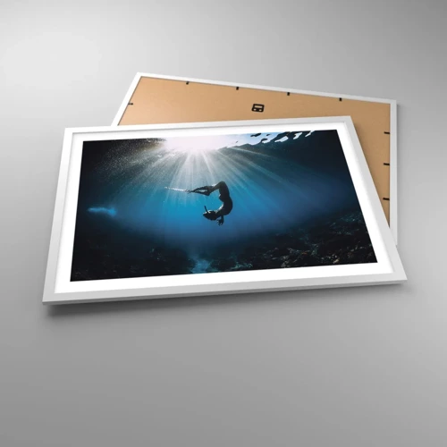 Plakát v bílém rámu - Podvodní tanec - 70x50 cm