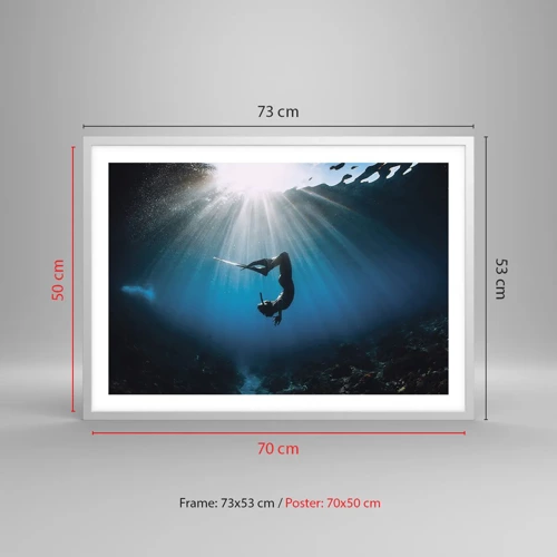 Plakát v bílém rámu - Podvodní tanec - 70x50 cm