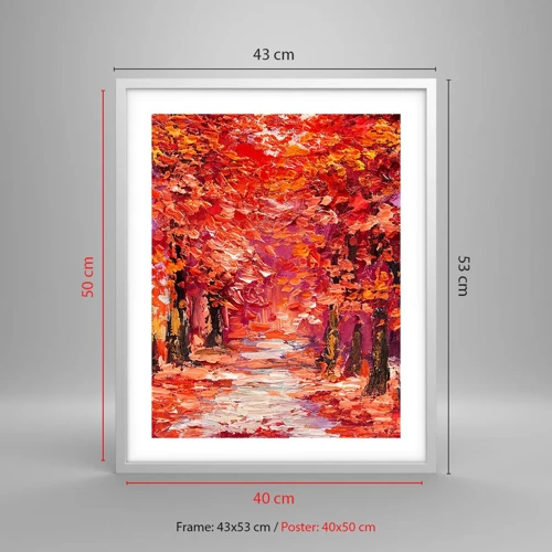 Plakát v bílém rámu - Podzimní imprese - 40x50 cm