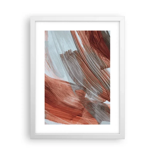 Plakát v bílém rámu - Podzimní větrná abstrakce - 30x40 cm