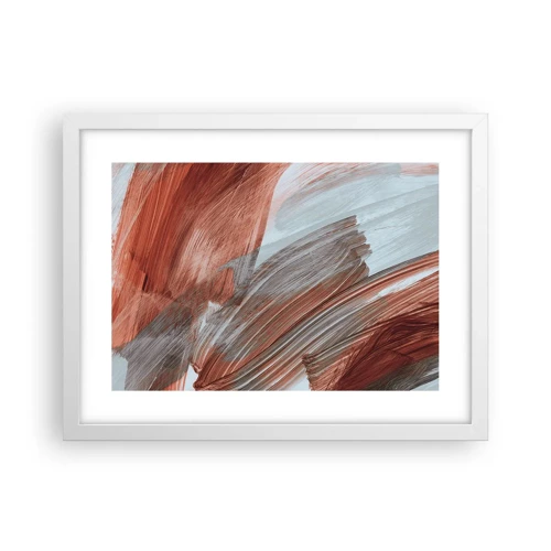 Plakát v bílém rámu - Podzimní větrná abstrakce - 40x30 cm