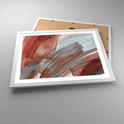 Plakát v bílém rámu - Podzimní větrná abstrakce - 50x40 cm
