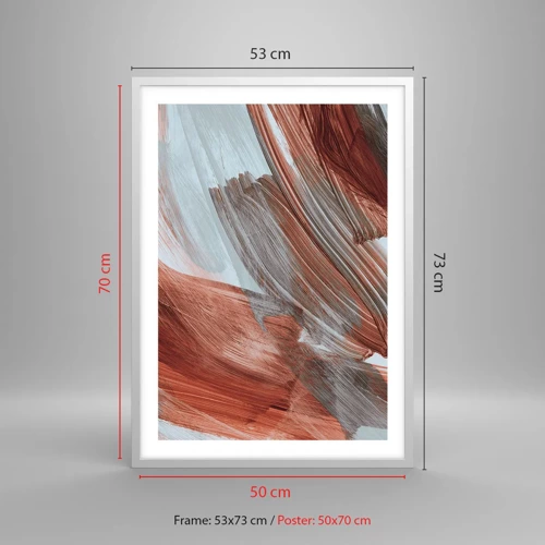 Plakát v bílém rámu - Podzimní větrná abstrakce - 50x70 cm