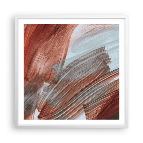 Plakát v bílém rámu - Podzimní větrná abstrakce - 60x60 cm