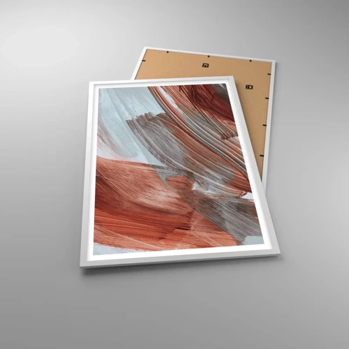 Plakát v bílém rámu - Podzimní větrná abstrakce - 61x91 cm
