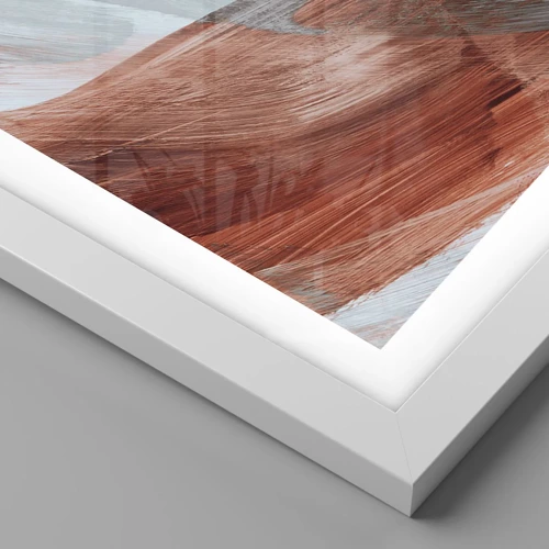 Plakát v bílém rámu - Podzimní větrná abstrakce - 70x100 cm