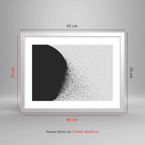 Plakát v bílém rámu - Pohyb částic - 40x30 cm