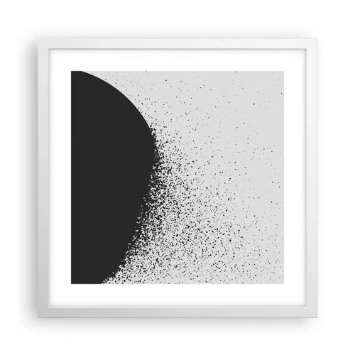 Plakát v bílém rámu - Pohyb částic - 40x40 cm