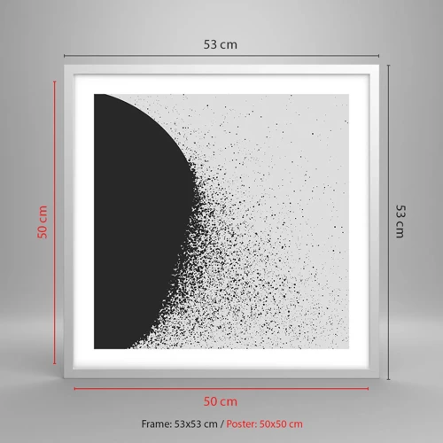 Plakát v bílém rámu - Pohyb částic - 50x50 cm