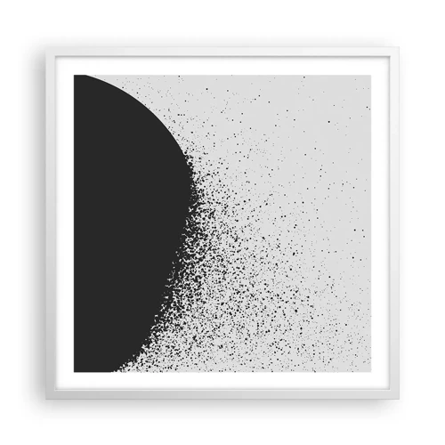 Plakát v bílém rámu - Pohyb částic - 60x60 cm
