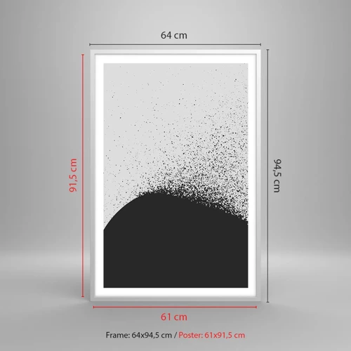 Plakát v bílém rámu - Pohyb částic - 61x91 cm