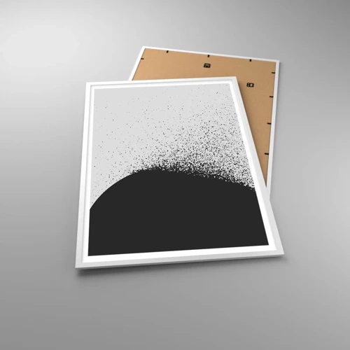 Plakát v bílém rámu - Pohyb částic - 70x100 cm