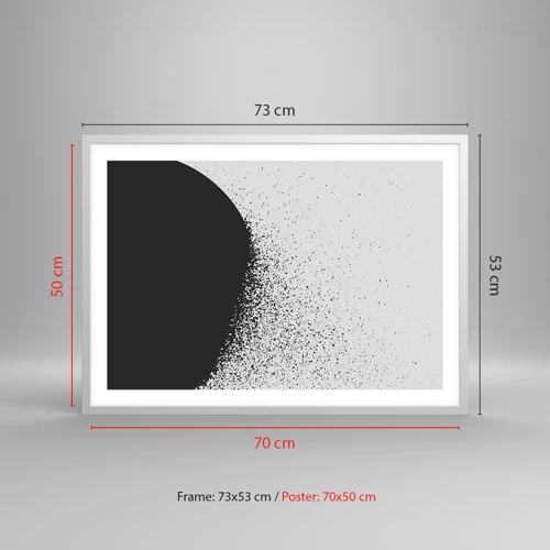 Plakát v bílém rámu - Pohyb částic - 70x50 cm