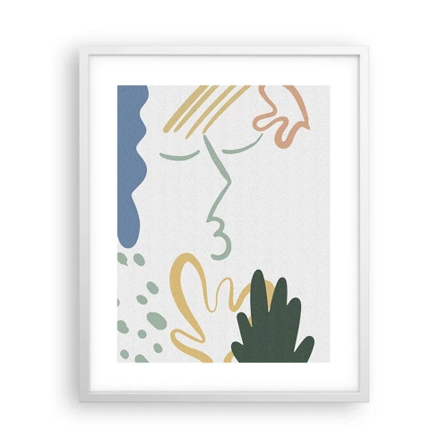 Plakát v bílém rámu - Polibek květin - 40x50 cm