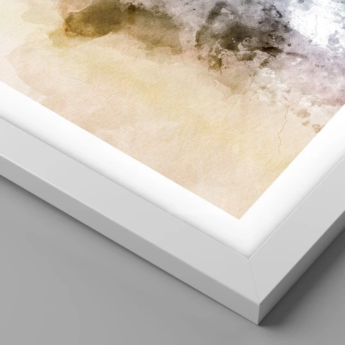 Plakát v bílém rámu - Ponořené do mračna mlhy - 70x50 cm