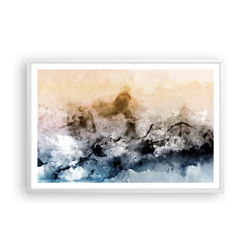 Plakát v bílém rámu - Ponořené do mračna mlhy - 91x61 cm