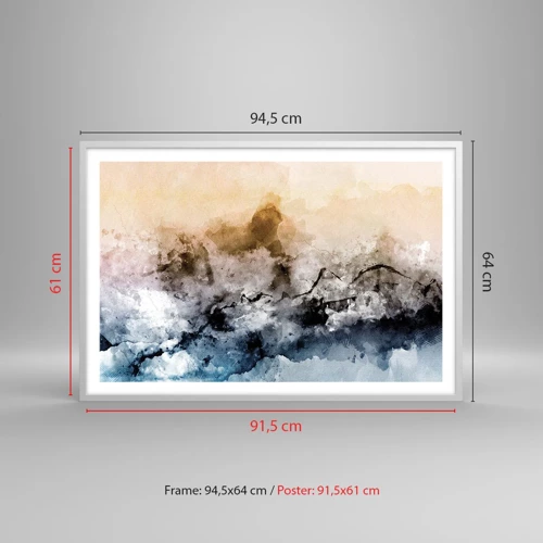 Plakát v bílém rámu - Ponořené do mračna mlhy - 91x61 cm