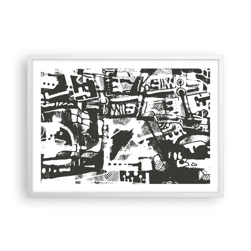 Plakát v bílém rámu - Pořádek nebo chaos? - 70x50 cm
