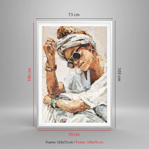 Plakát v bílém rámu - Portrét v plném slunci - 70x100 cm